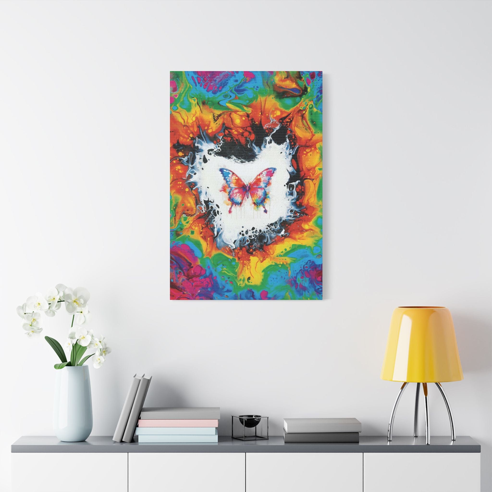 Printify Canvas Kaleidoscopic Monarch Satin Canvas, Stretched, 1.5"