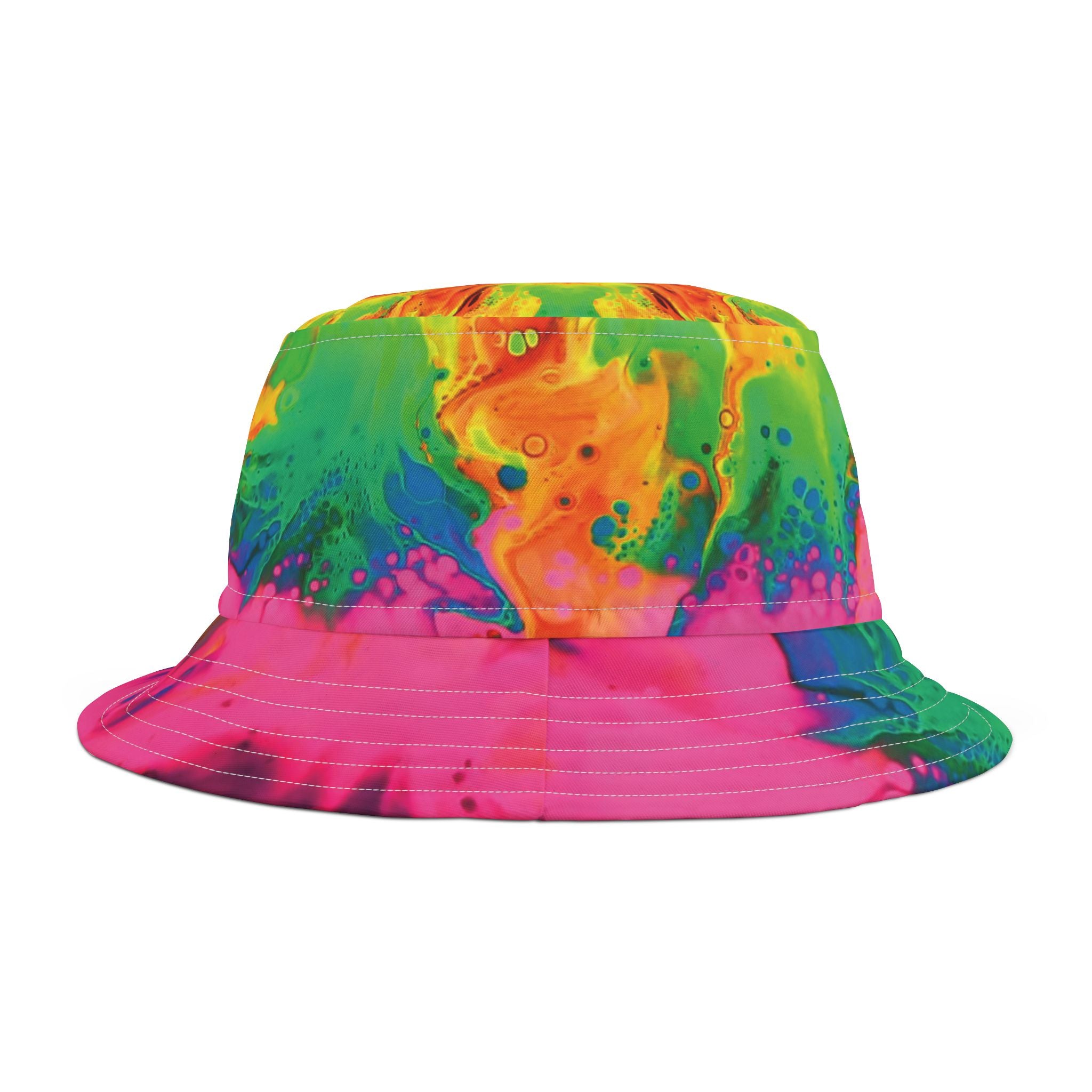 Printify Hats Small / White stitching Neon Flower Bucket Hat (AOP)