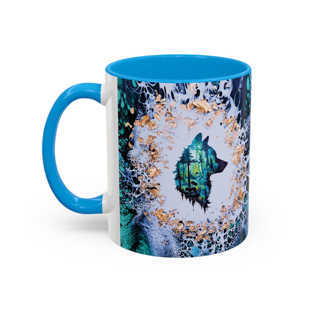 Printify Mug Wolf Woods Colorful Mug, Blue (11oz, 15oz)