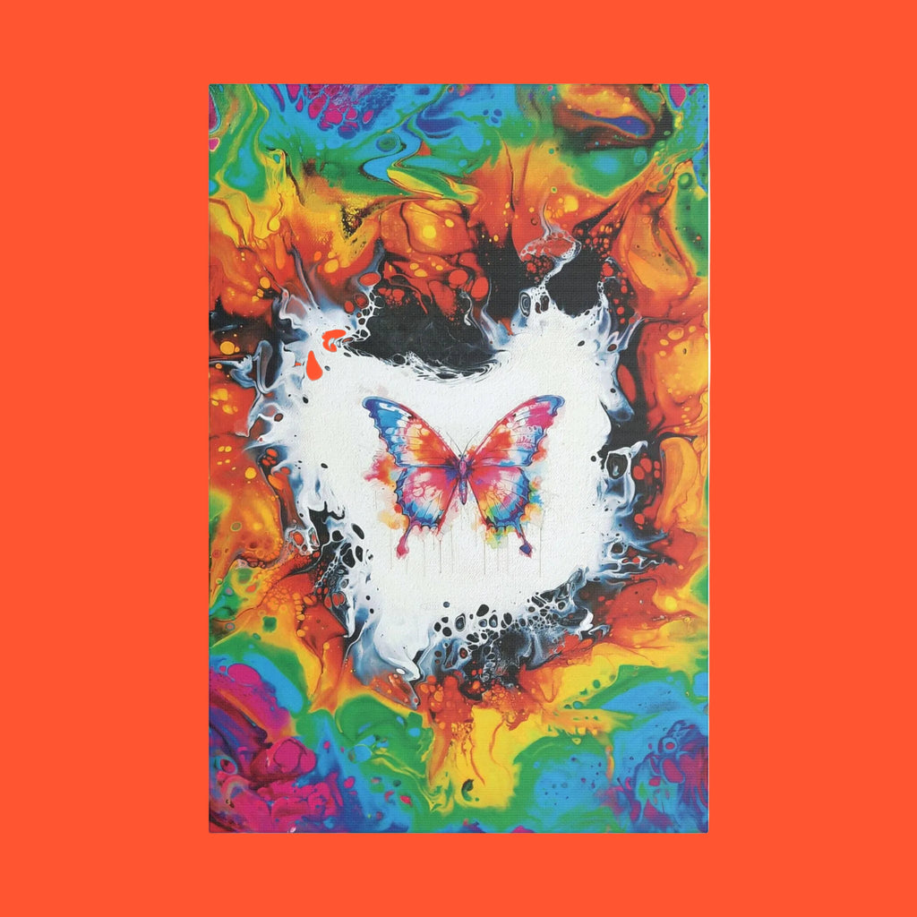 Printify Canvas 16″ x 24″ (Vertical) / 1.5" Kaleidoscopic Monarch Satin Canvas, Stretched, 1.5"