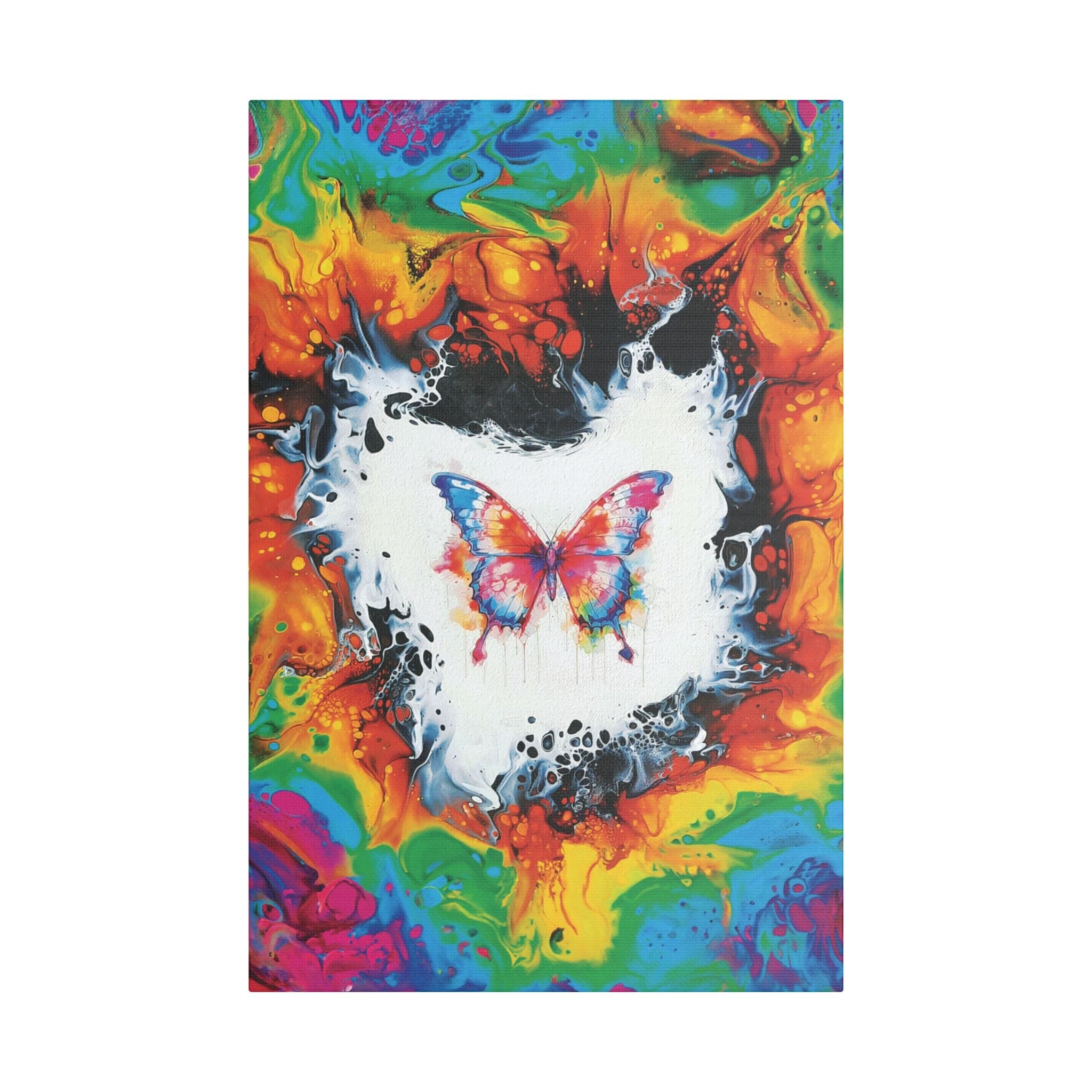 Printify Canvas 16″ x 24″ (Vertical) / 1.5" Kaleidoscopic Monarch Satin Canvas, Stretched, 1.5"
