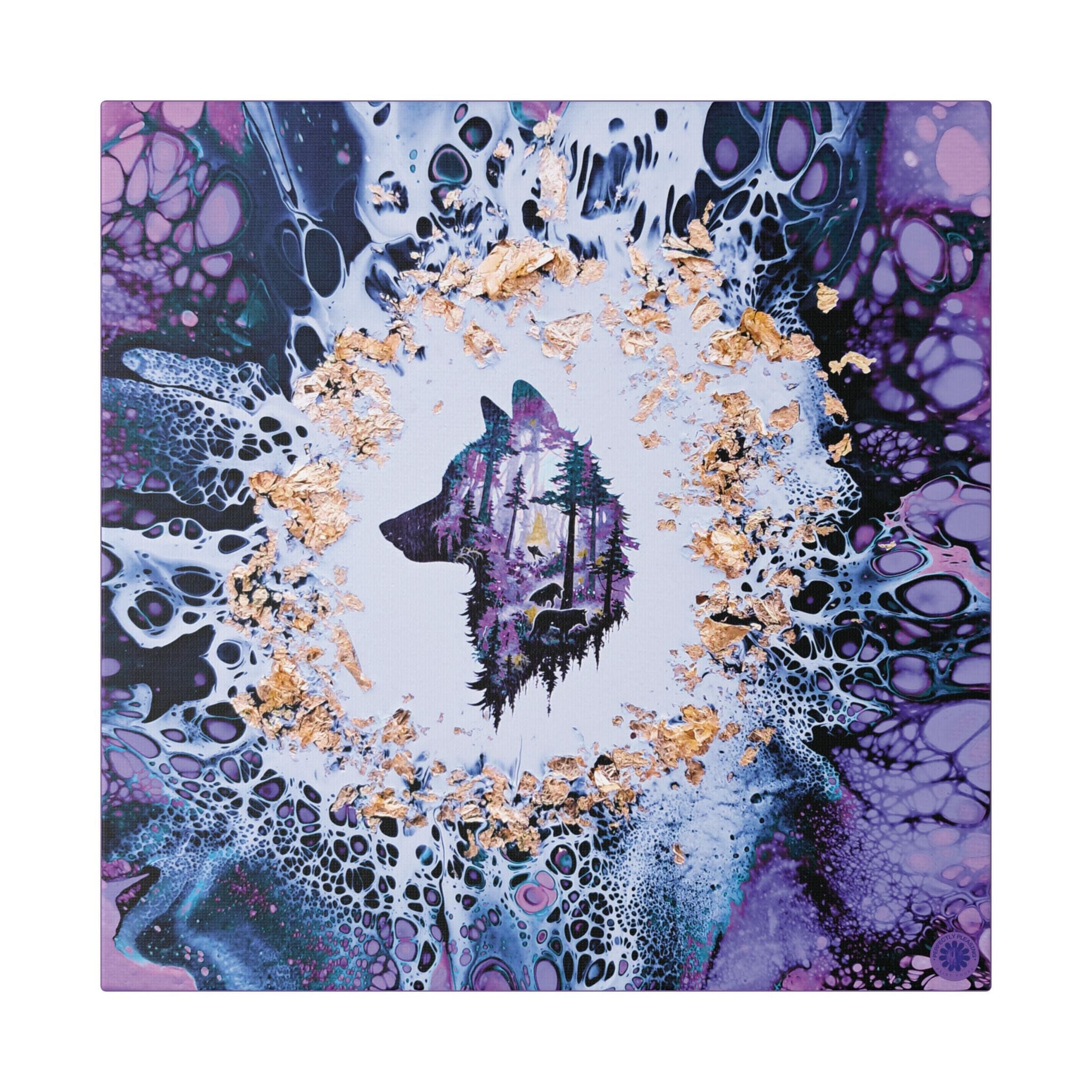 Printify Canvas 12" x 12" / 1.5" Wolf Woods, Lavender, Satin Canvas, Stretched, 1.5"
