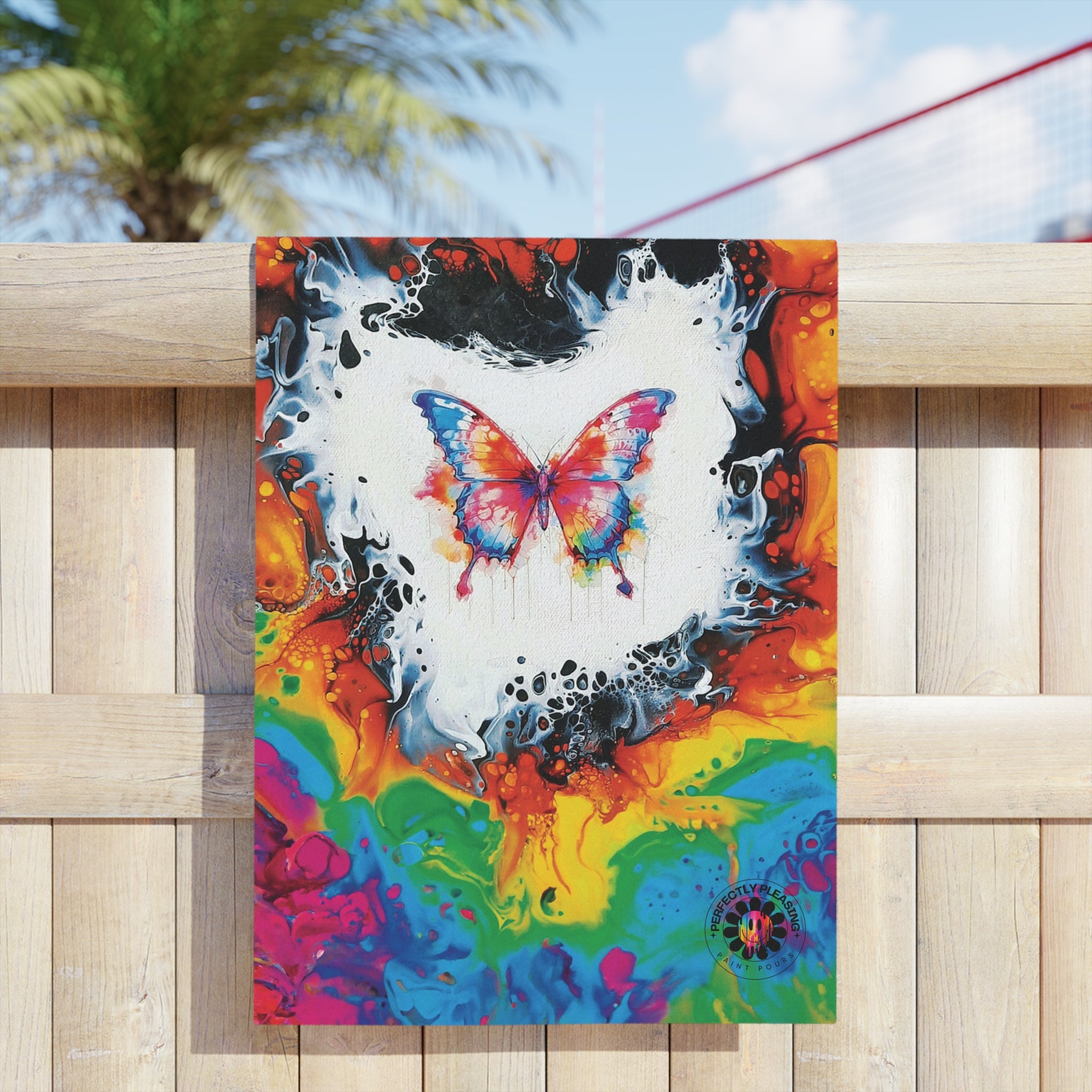 Rainbow Butterfly Beach Towel