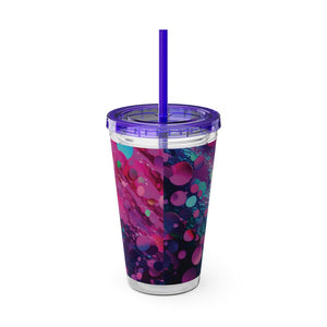 Cotton Candy Tumbler with Straw, 16oz