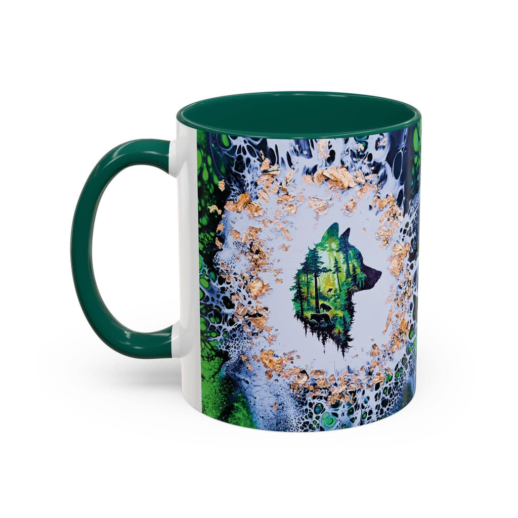 Printify Mug Wolf Woods Colorful Mug, Green (11oz, 15oz)