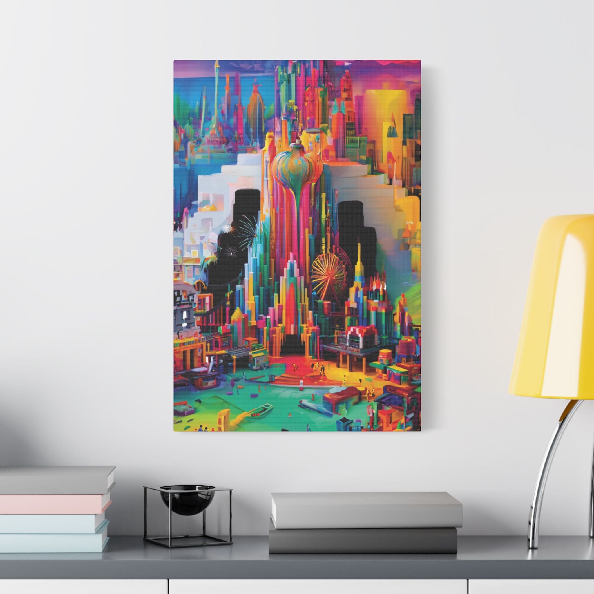 Printify Canvas Pour Metropolis Satin Canvas, Stretched, 1.5"