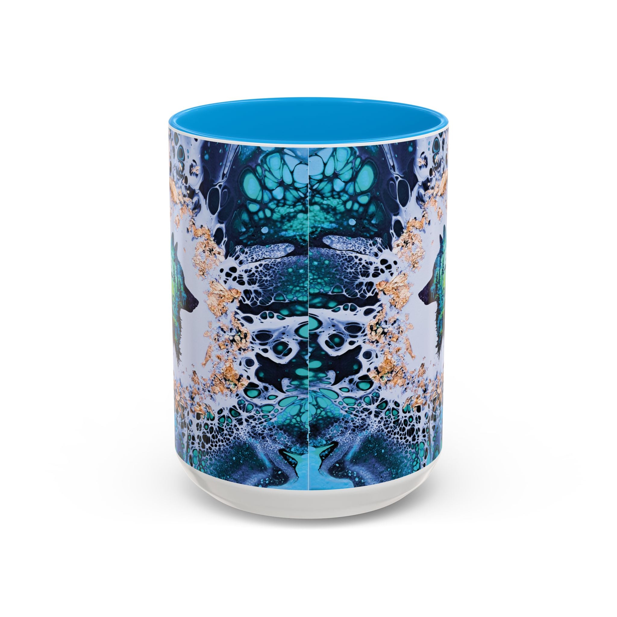 Printify Mug 15oz / Light Blue Wolf Woods Colorful Mug, Blue (11oz, 15oz)