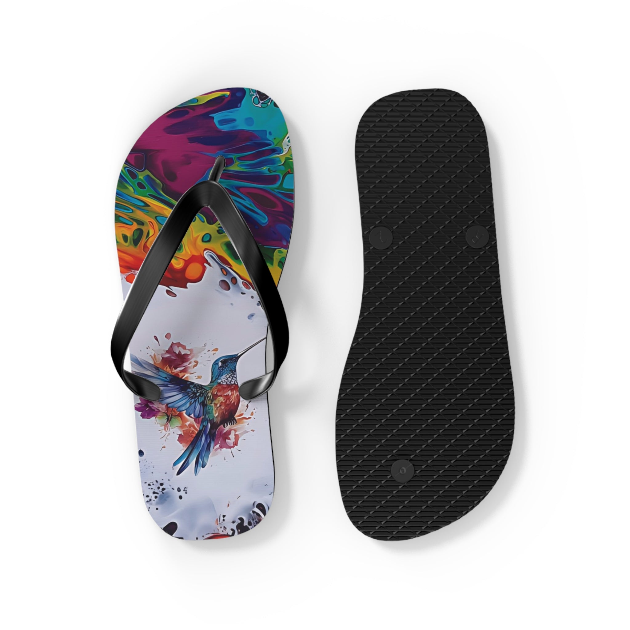 Rainbow Hummingbird Flip Flops