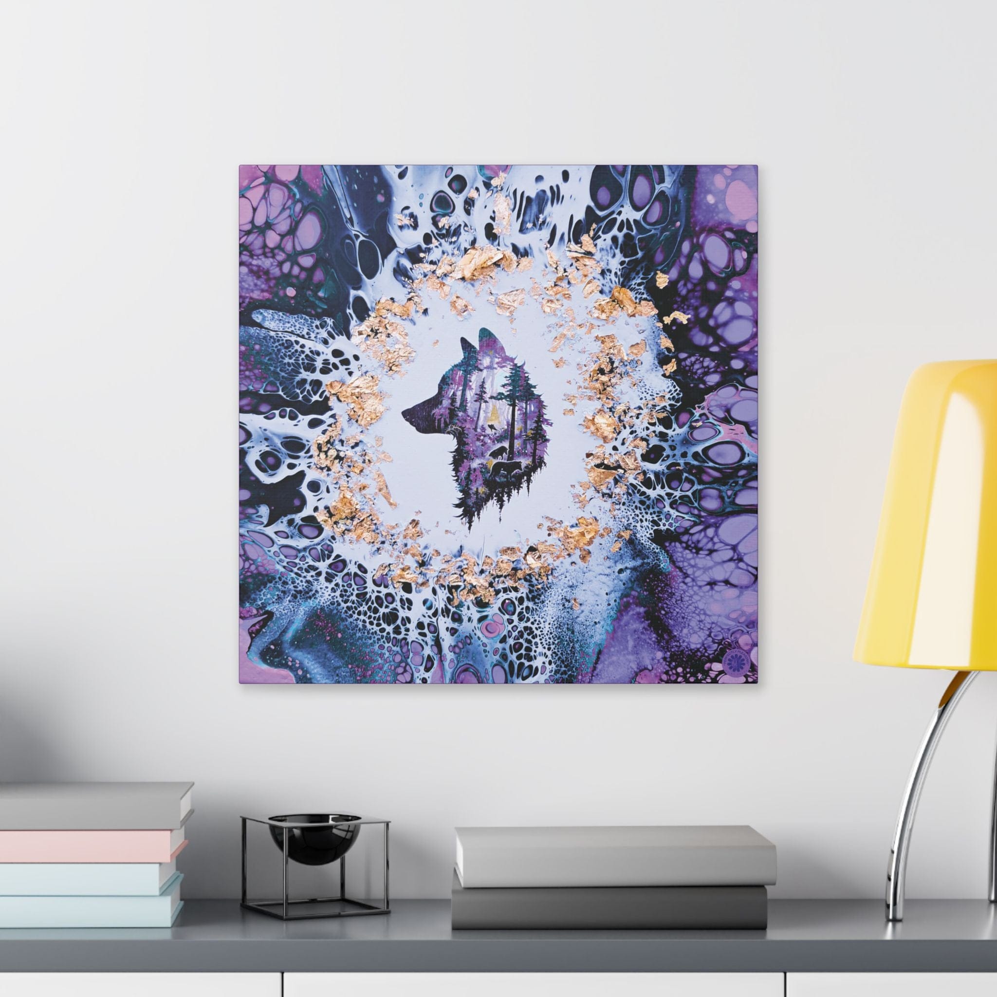 Printify Canvas Wolf Woods, Lavender, Satin Canvas, Stretched, 1.5"