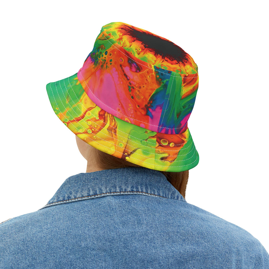 Printify Hats Neon Flower Bucket Hat (AOP)