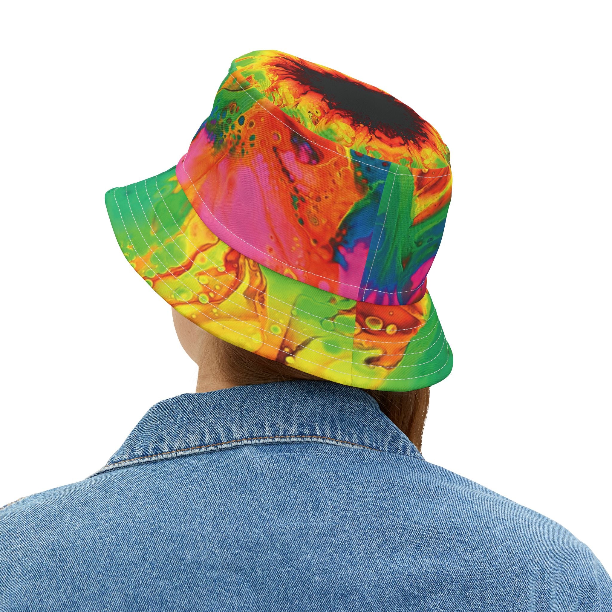 Printify Hats Neon Flower Bucket Hat (AOP)