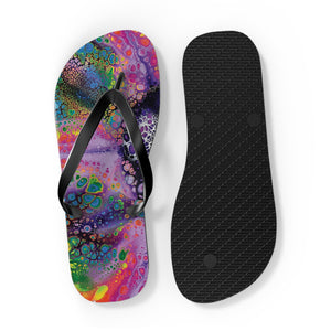 Neon Nostalgia Flip Flops