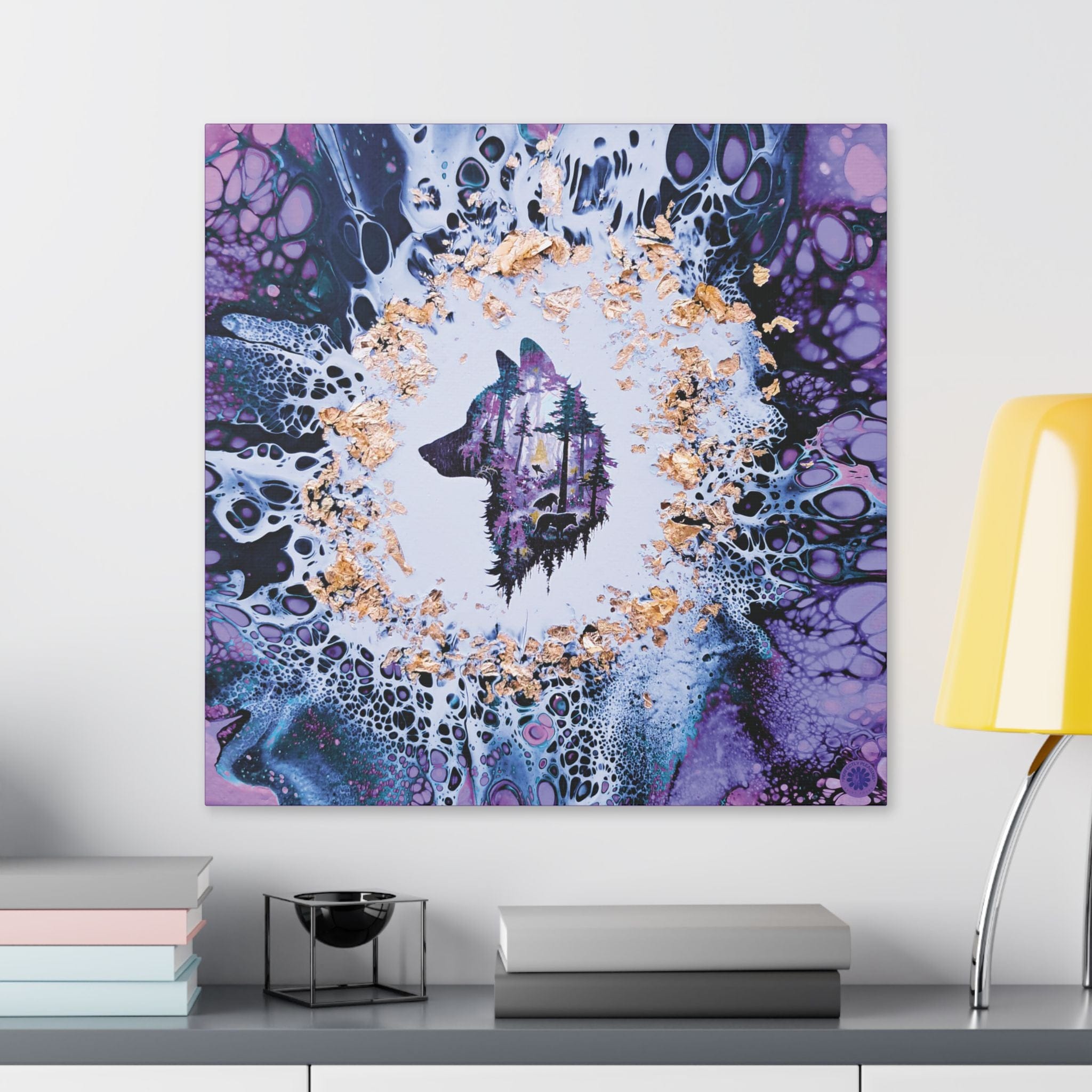 Printify Canvas Wolf Woods, Lavender, Satin Canvas, Stretched, 1.5"