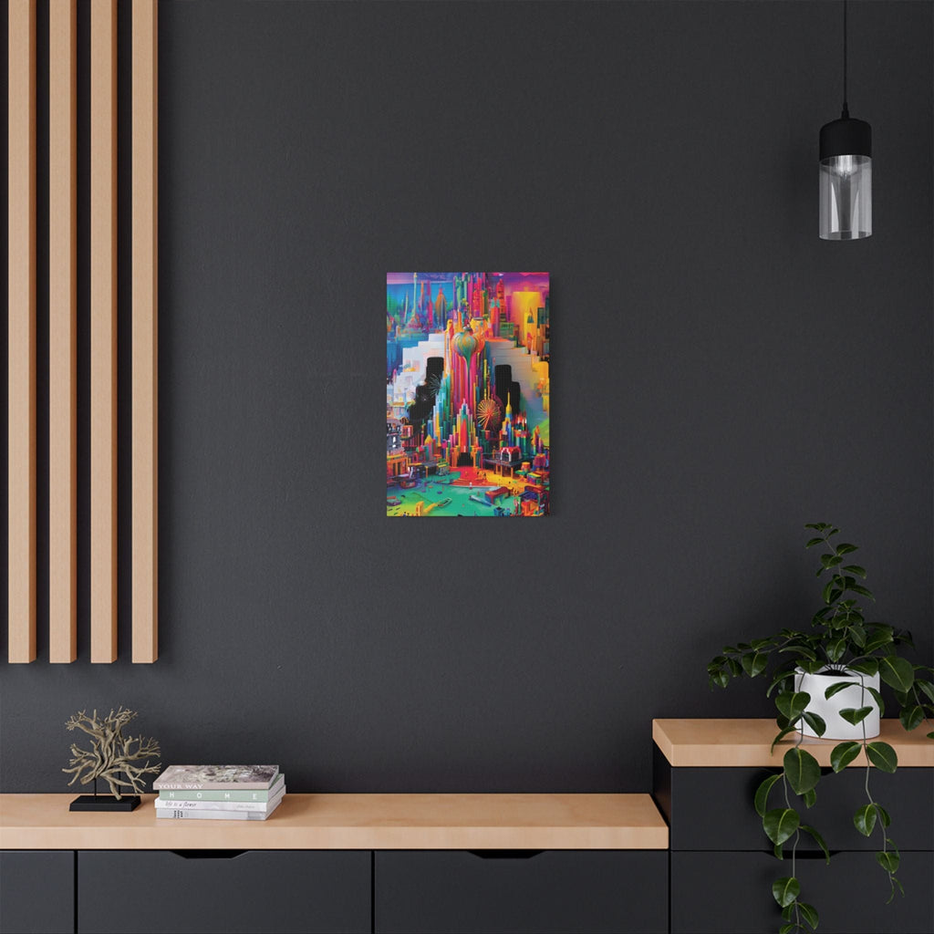 Printify Canvas Pour Metropolis Satin Canvas, Stretched, 1.5"
