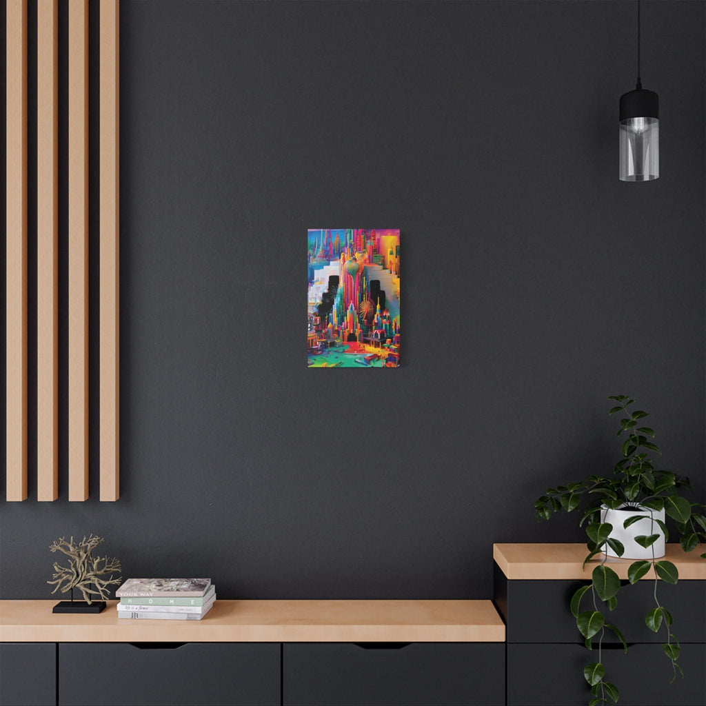 Printify Canvas Pour Metropolis Satin Canvas, Stretched, 1.5"