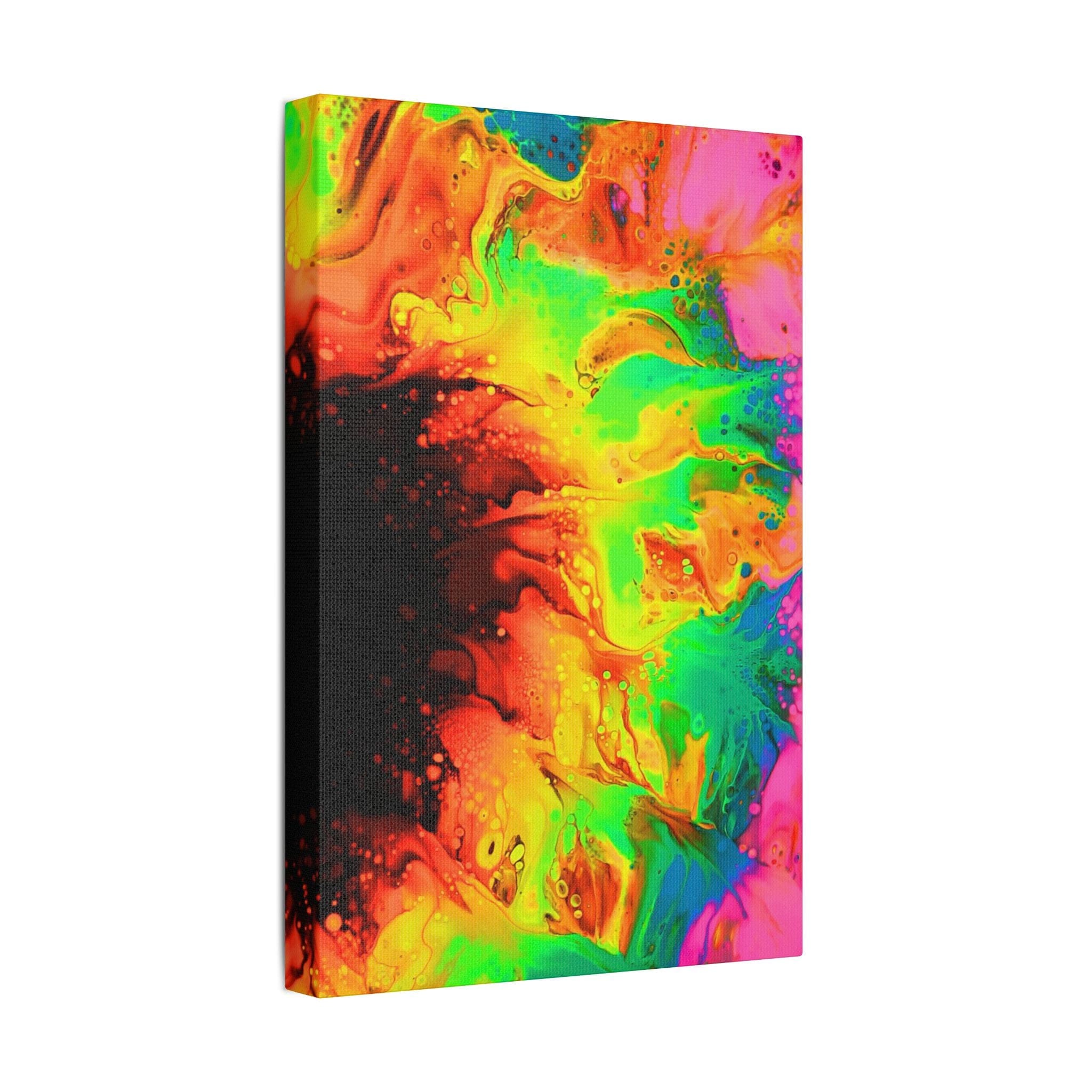 Printify Canvas Neon Sunflower Satin Canvas, Stretched