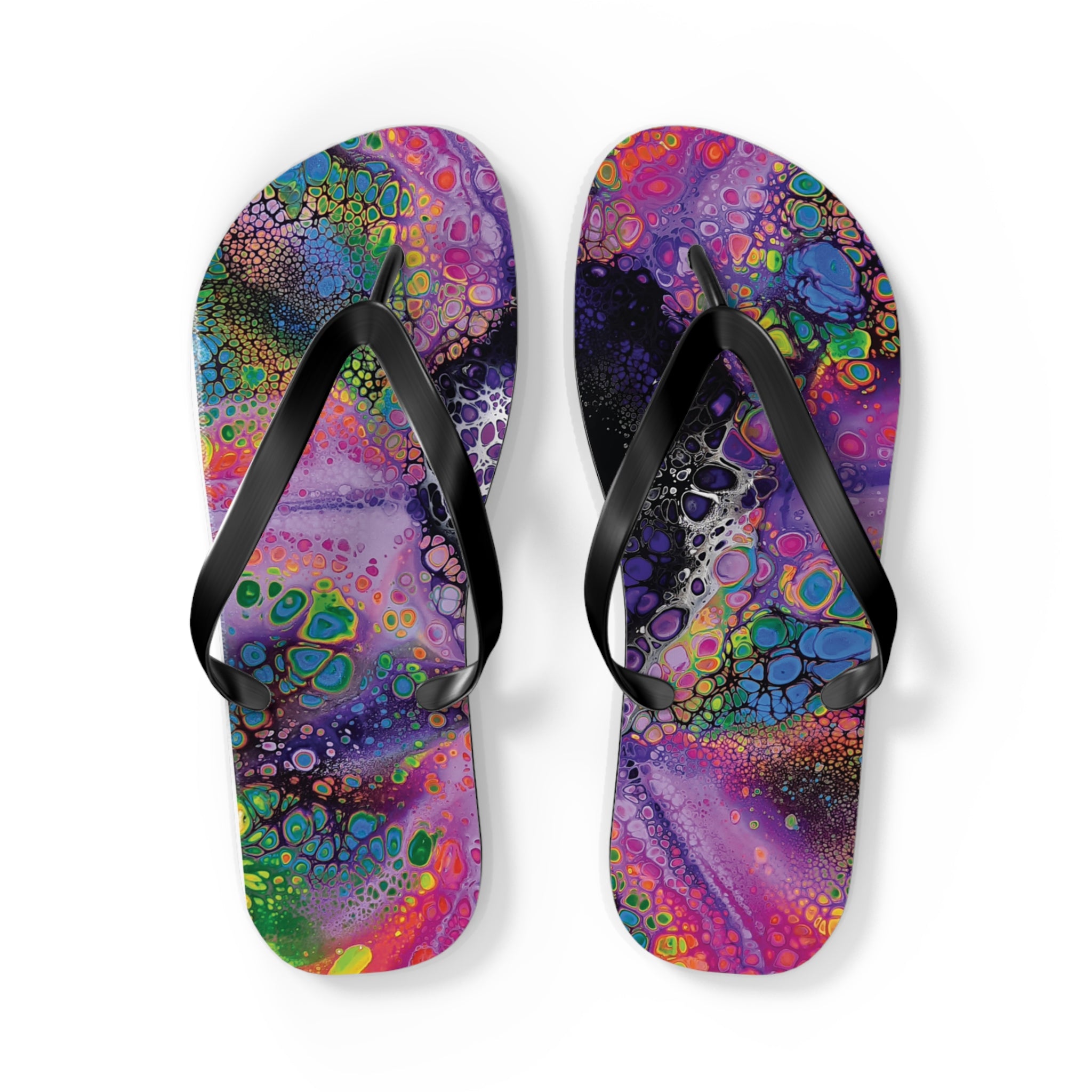 Neon Nostalgia Flip Flops