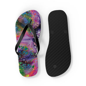 Neon Nostalgia Flip Flops