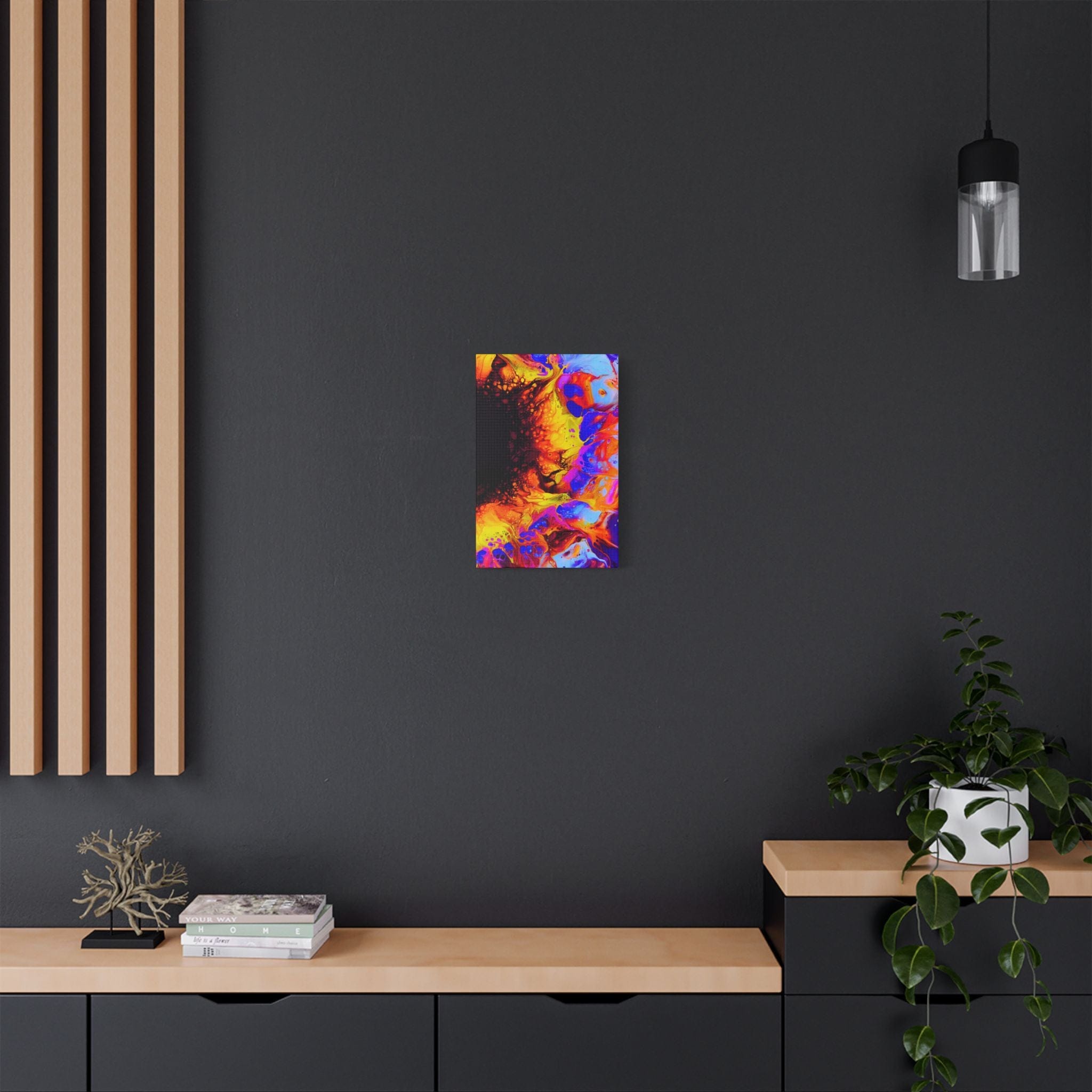 Printify Canvas Lavender Flames Satin Canvas, Stretched