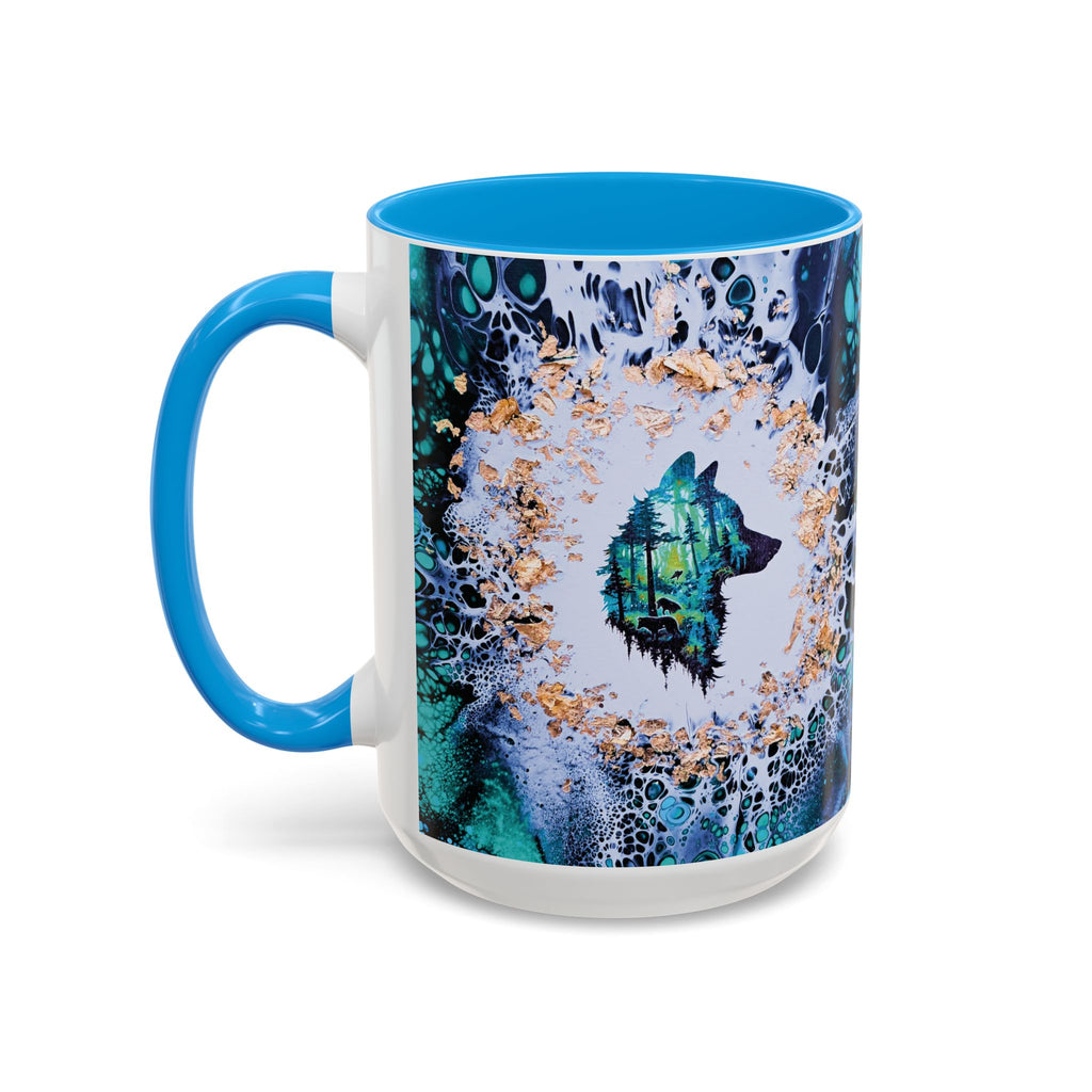 Printify Mug Wolf Woods Colorful Mug, Blue (11oz, 15oz)