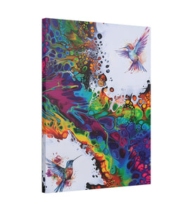 Colibríes arcoíris, lienzo satinado, estirado, 1,5