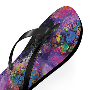 Neon Nostalgia Flip Flops