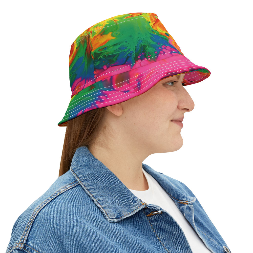 Printify Hats Neon Flower Bucket Hat (AOP)