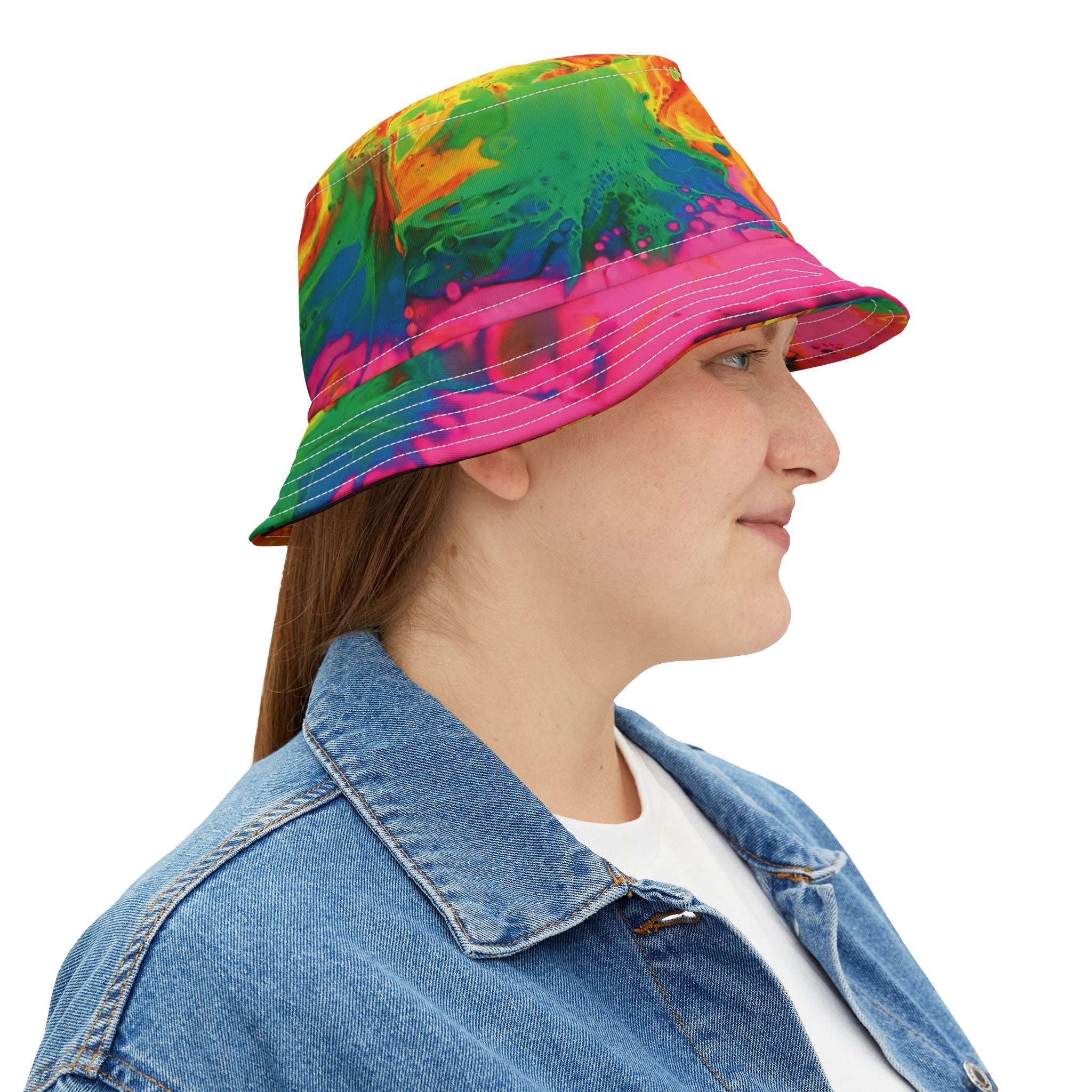Printify Hats Neon Flower Bucket Hat (AOP)