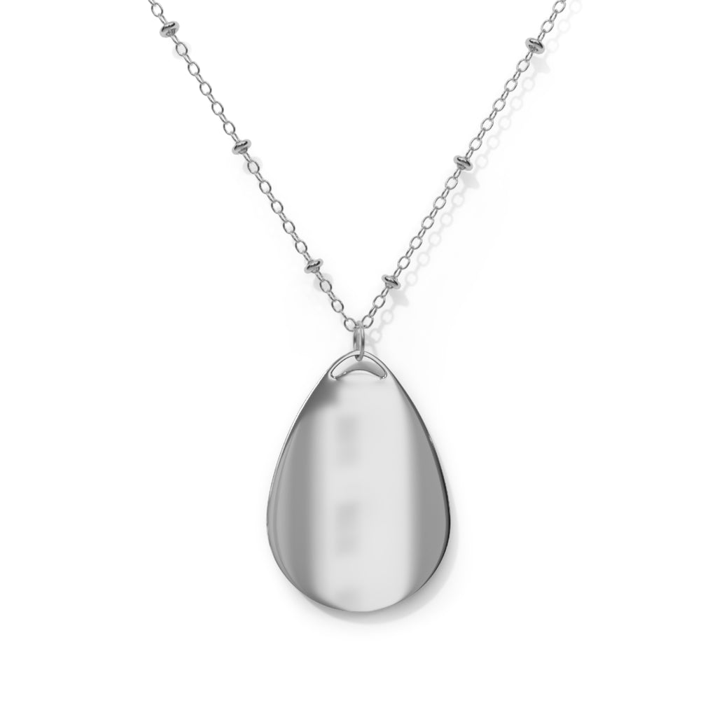 Printify Accessories One Size / Silver Lavender Flames Oval Necklace