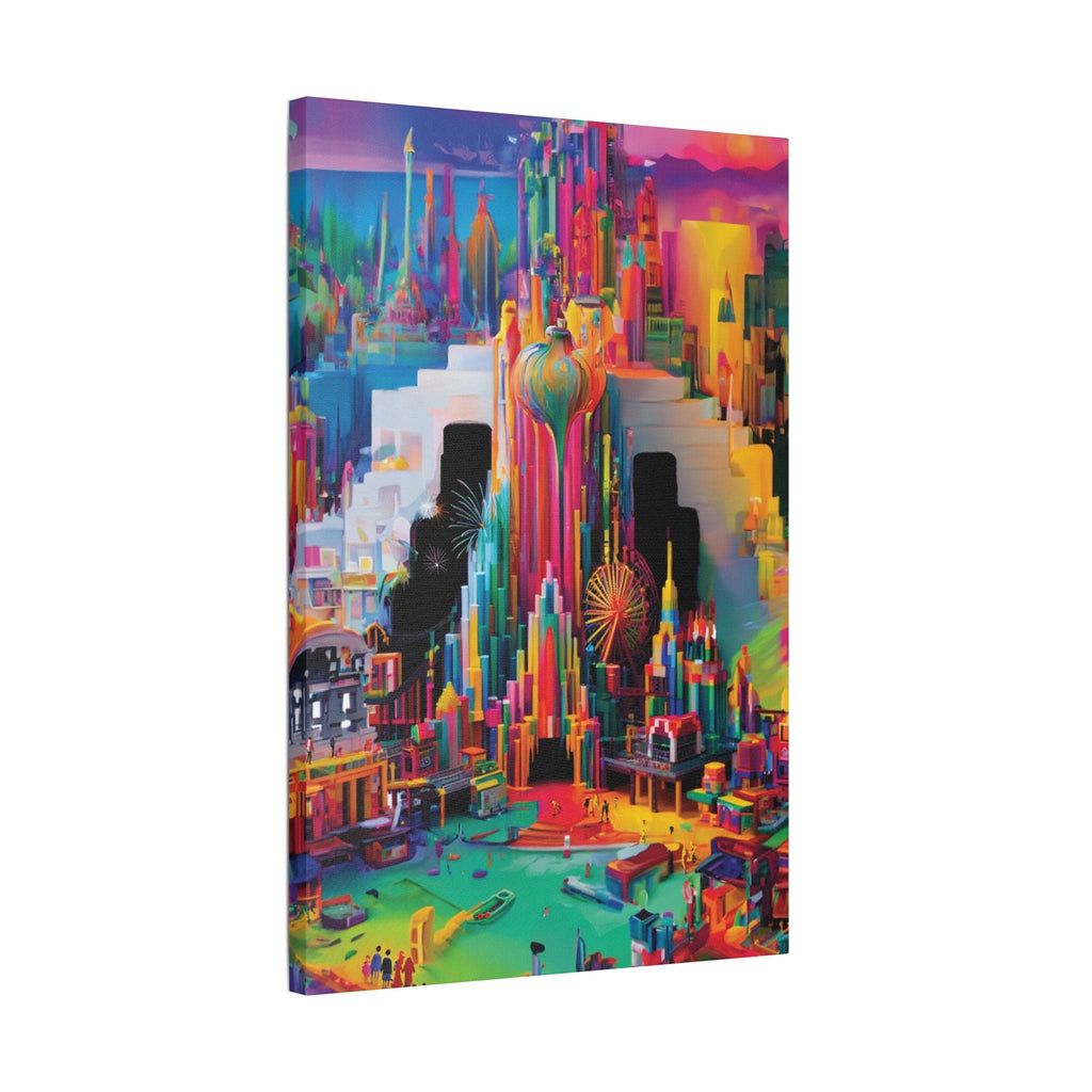 Printify Canvas Pour Metropolis Satin Canvas, Stretched, 1.5"
