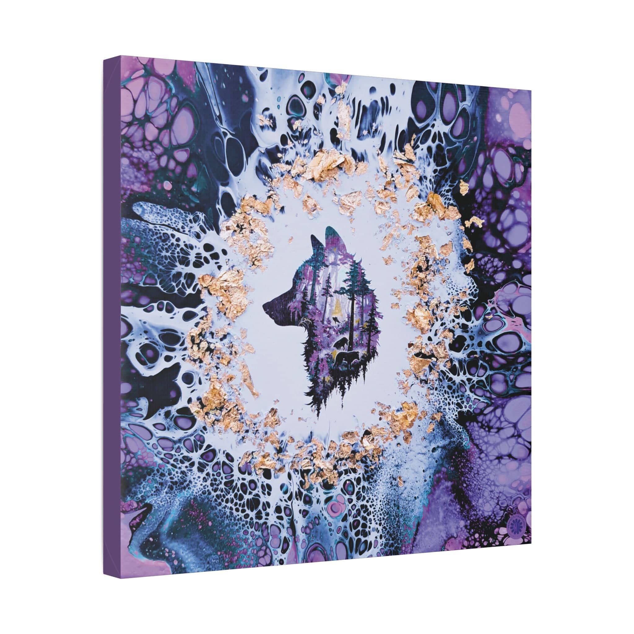 Printify Canvas Wolf Woods, Lavender, Satin Canvas, Stretched, 1.5"