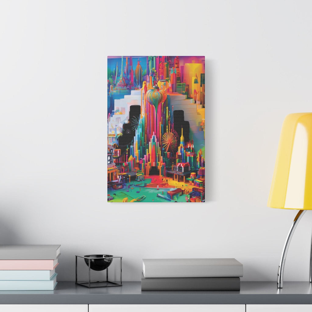 Printify Canvas Pour Metropolis Satin Canvas, Stretched, 1.5"