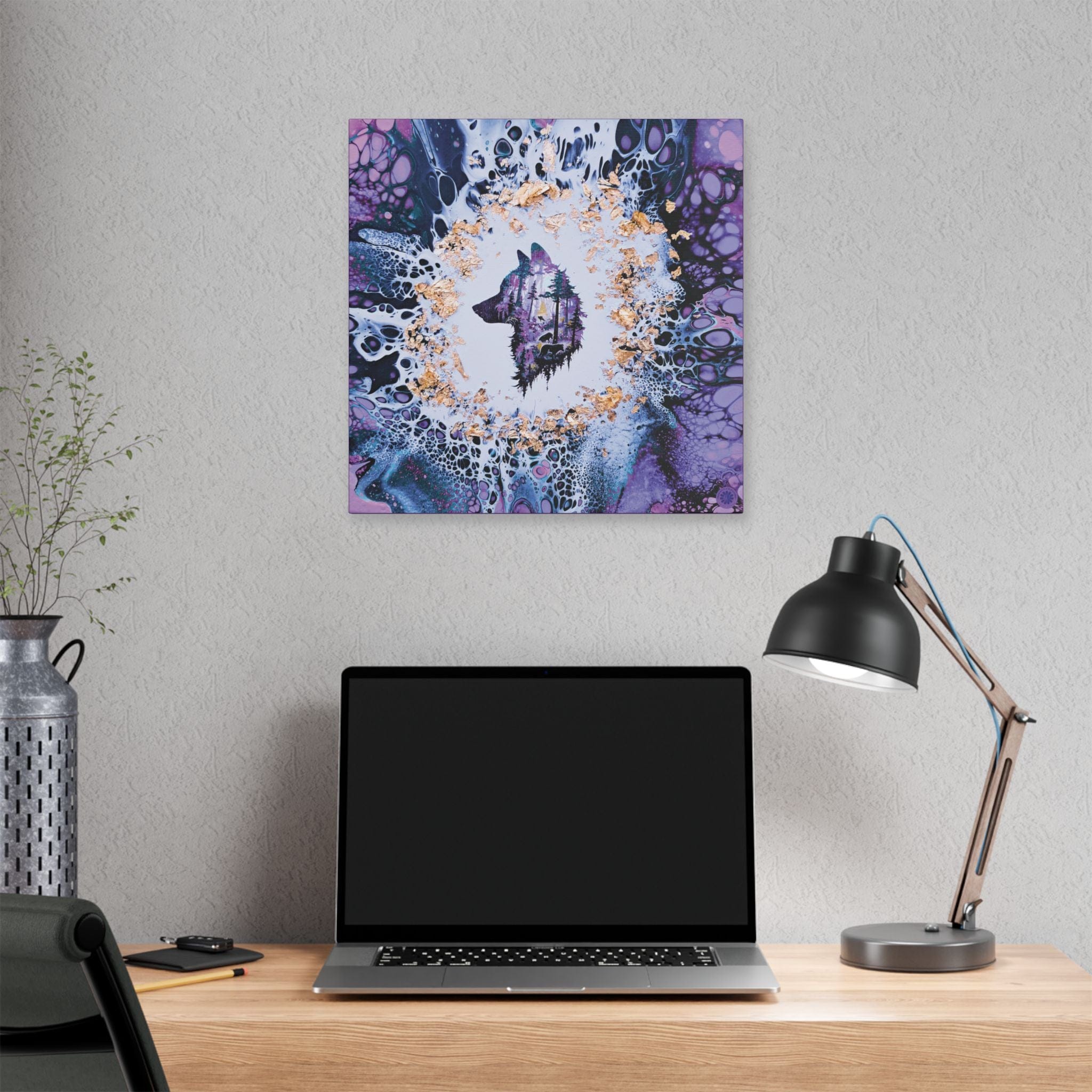 Printify Canvas Wolf Woods, Lavender, Satin Canvas, Stretched, 1.5"