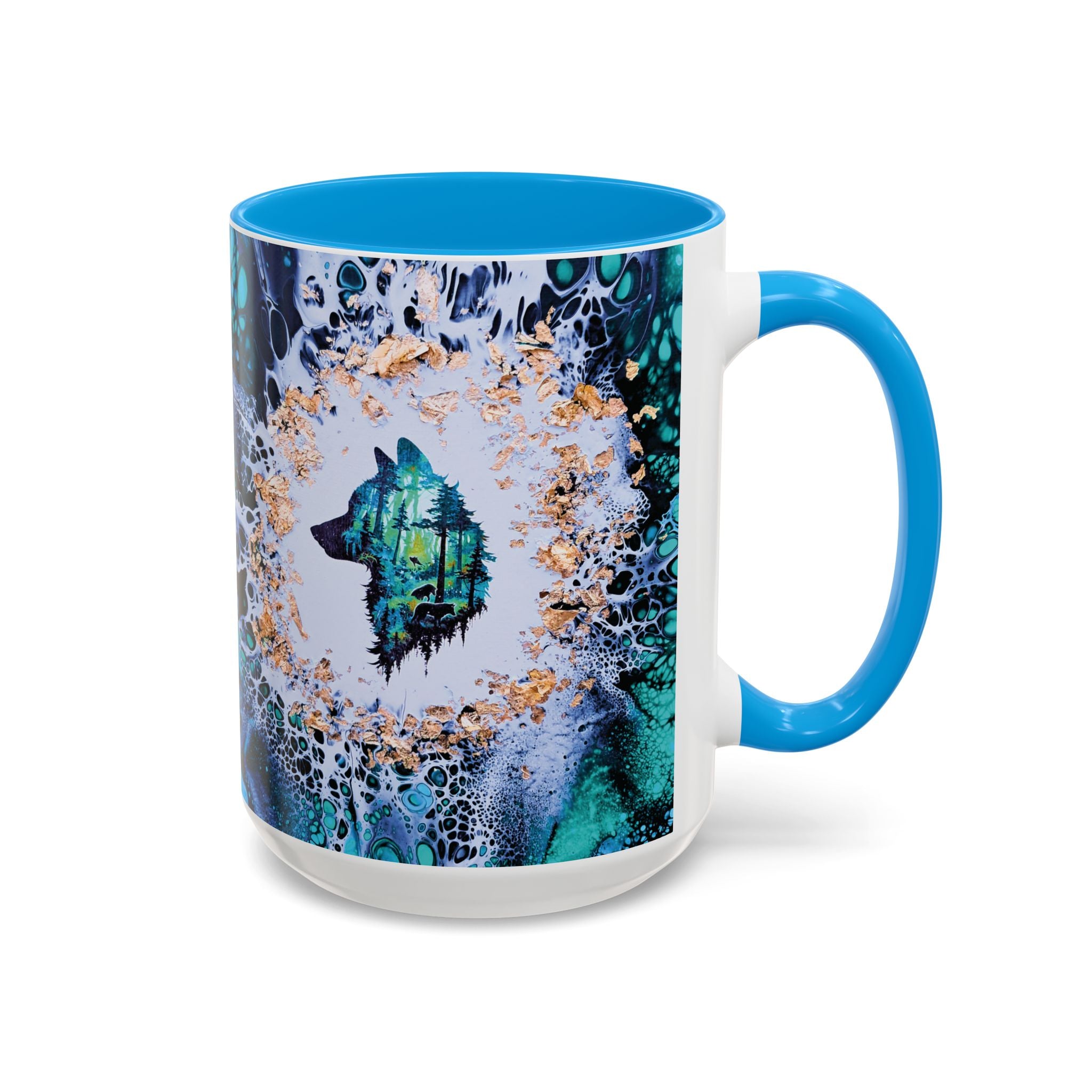 Printify Mug Wolf Woods Colorful Mug, Blue (11oz, 15oz)