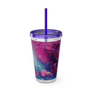 Cotton Candy Tumbler with Straw, 16oz