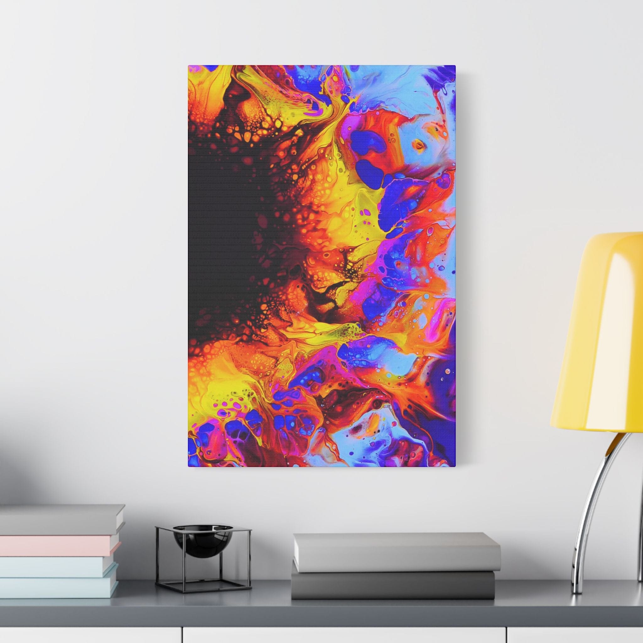 Printify Canvas Lavender Flames Satin Canvas, Stretched