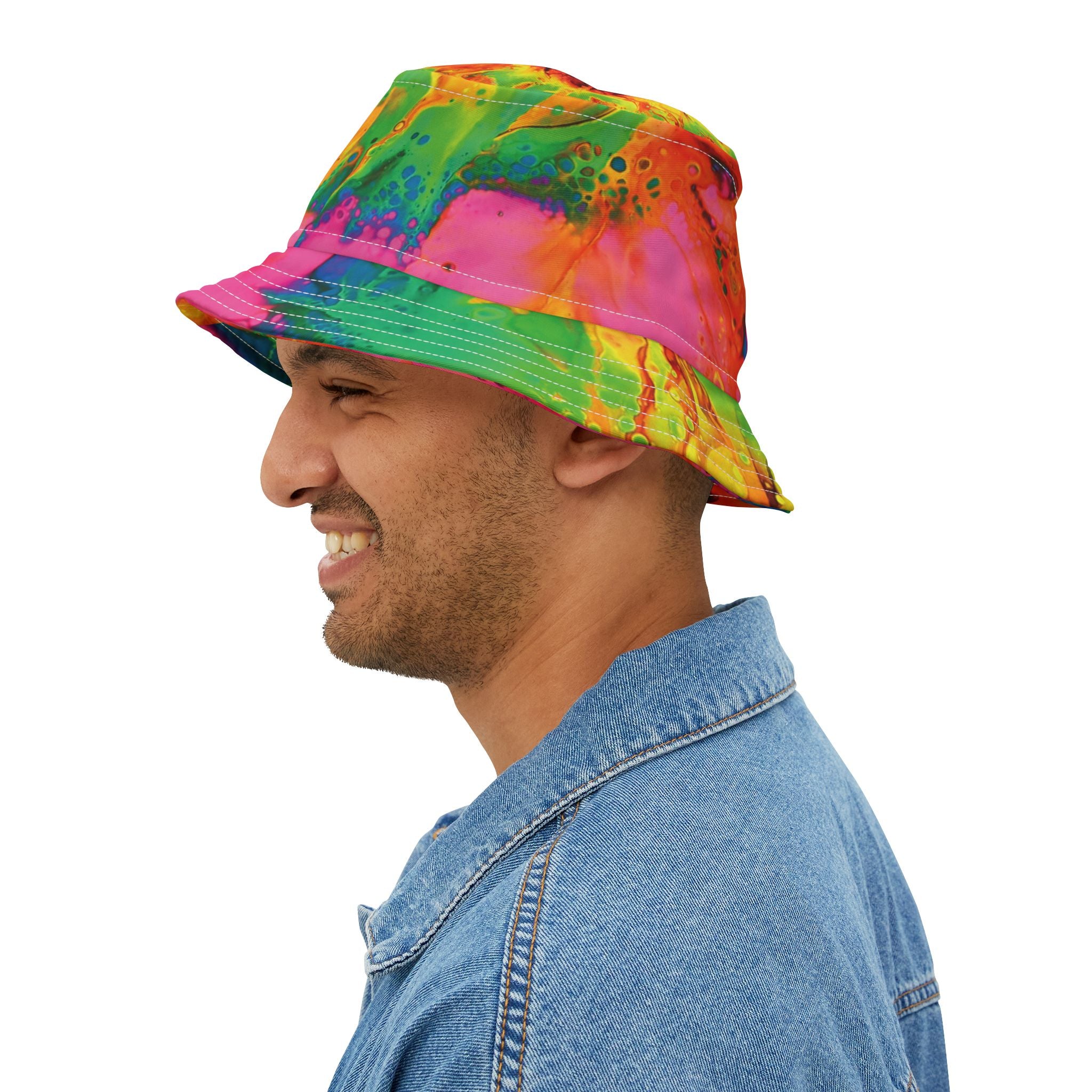 Printify Hats Neon Flower Bucket Hat (AOP)