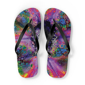 Neon Nostalgia Flip Flops