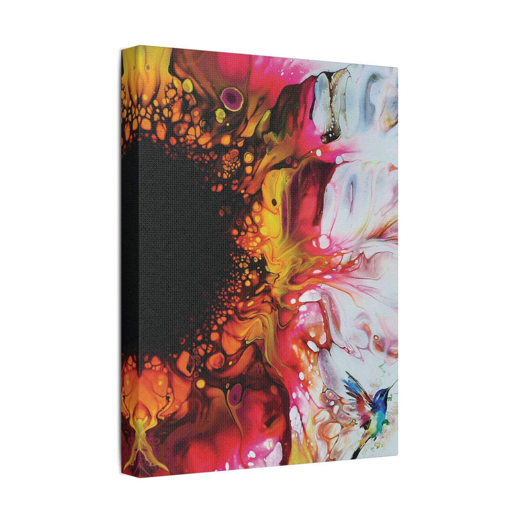 Printify Canvas Pink Hummingbird Satin Canvas, Stretched, 1.5"