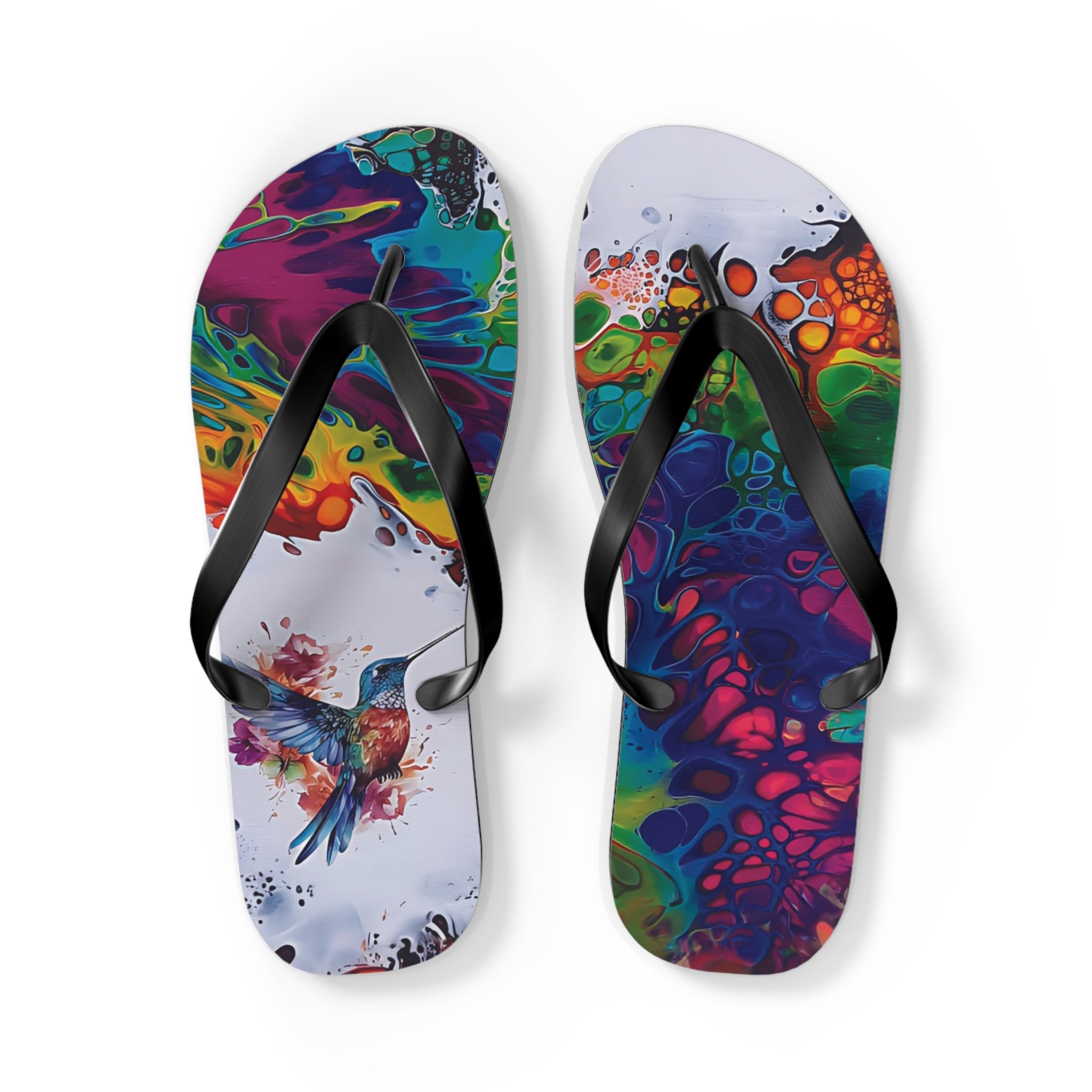 Rainbow Hummingbird Flip Flops