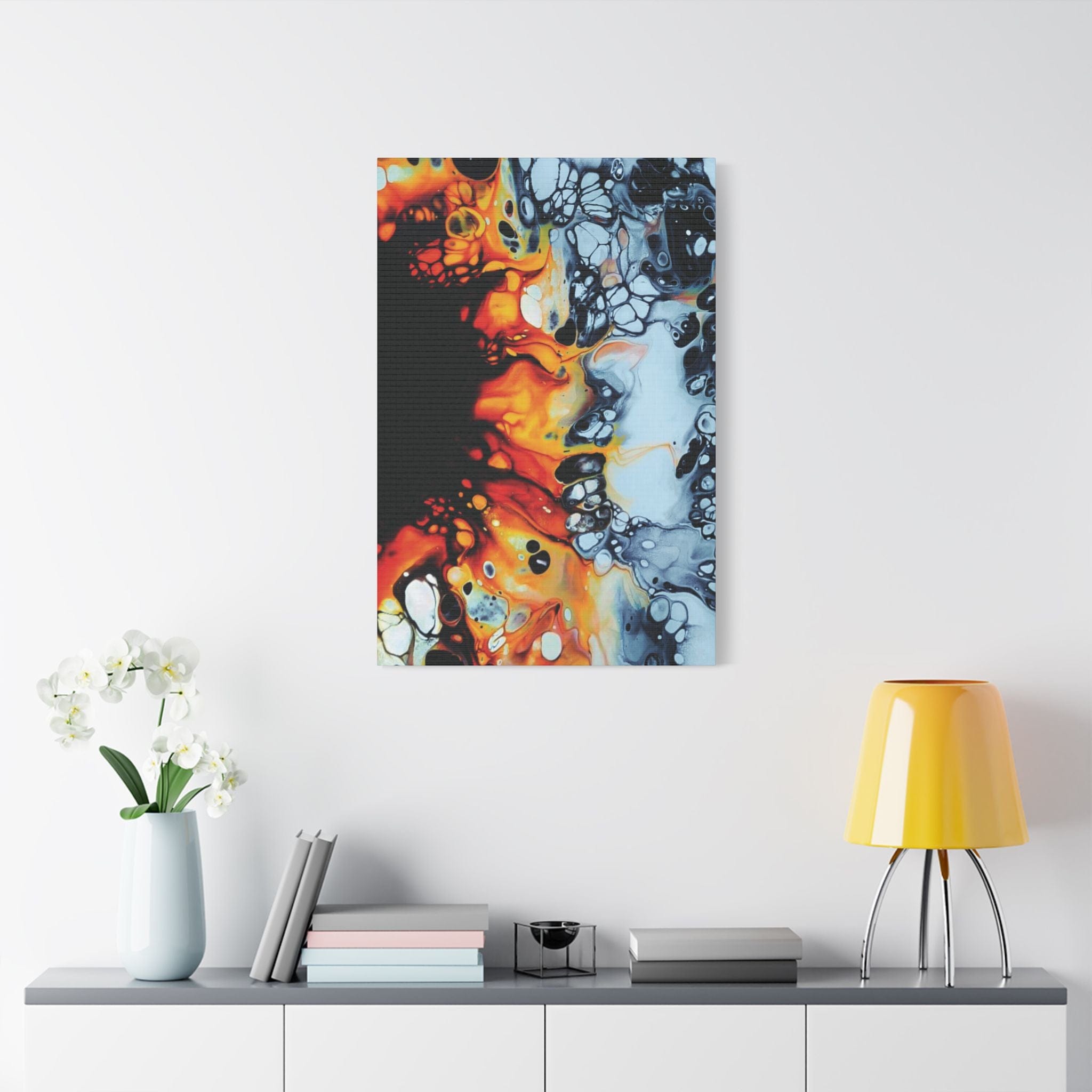 Printify Canvas B&W Sunflower Satin Canvas, Stretched, 1.5"