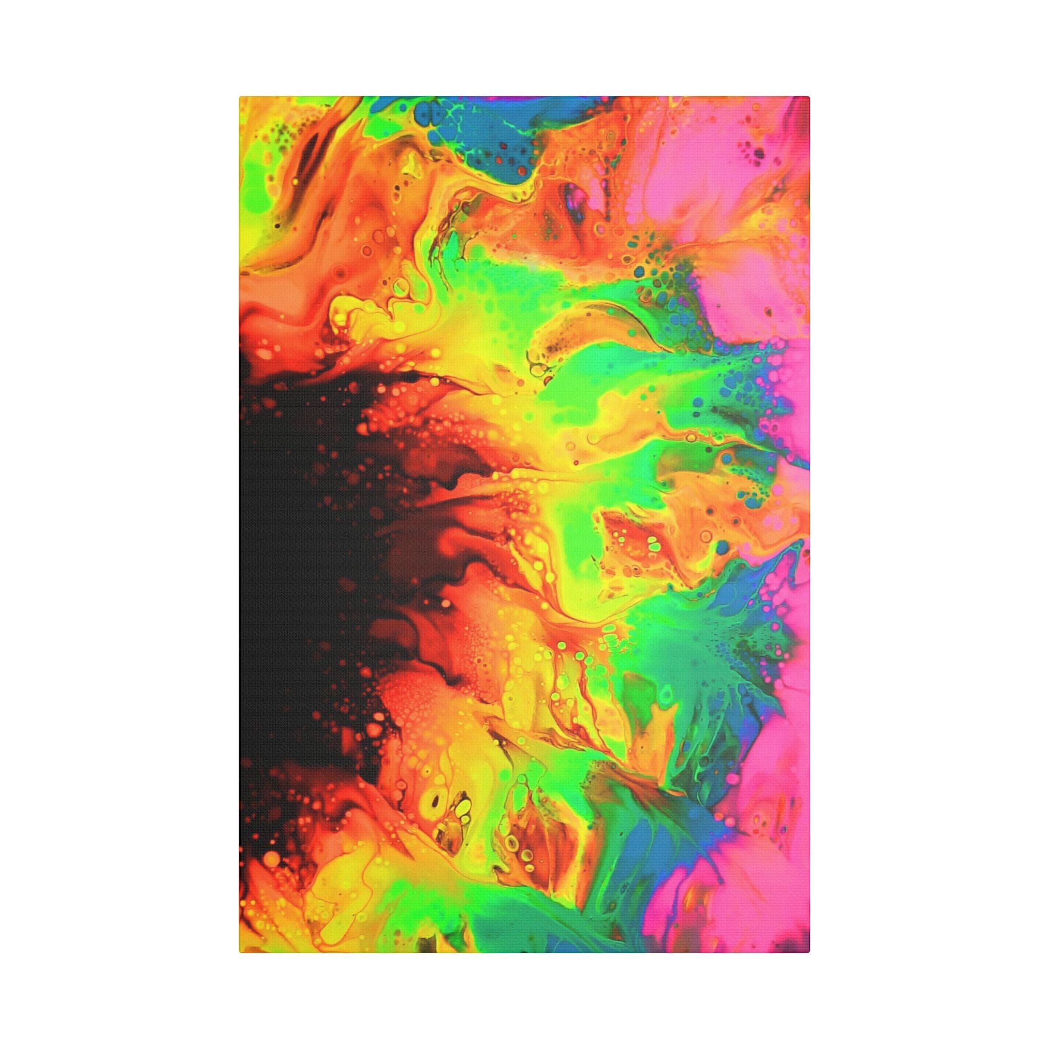 Printify Canvas 16″ x 24″ (Vertical) / 1.5" Neon Sunflower Satin Canvas, Stretched