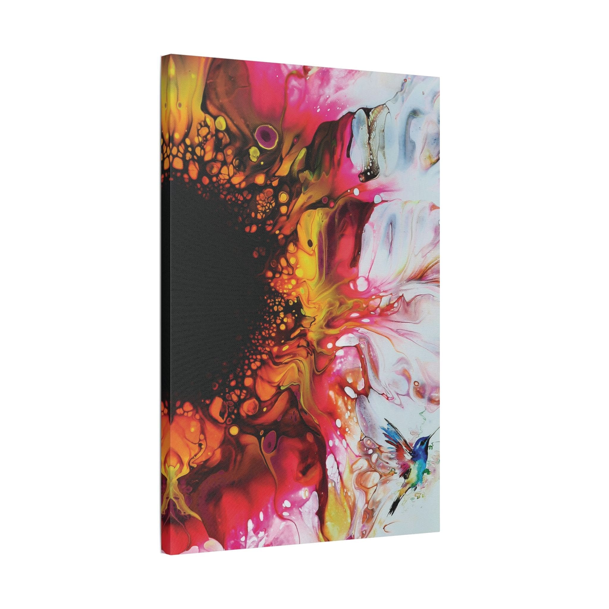 Printify Canvas Pink Hummingbird Satin Canvas, Stretched, 1.5"