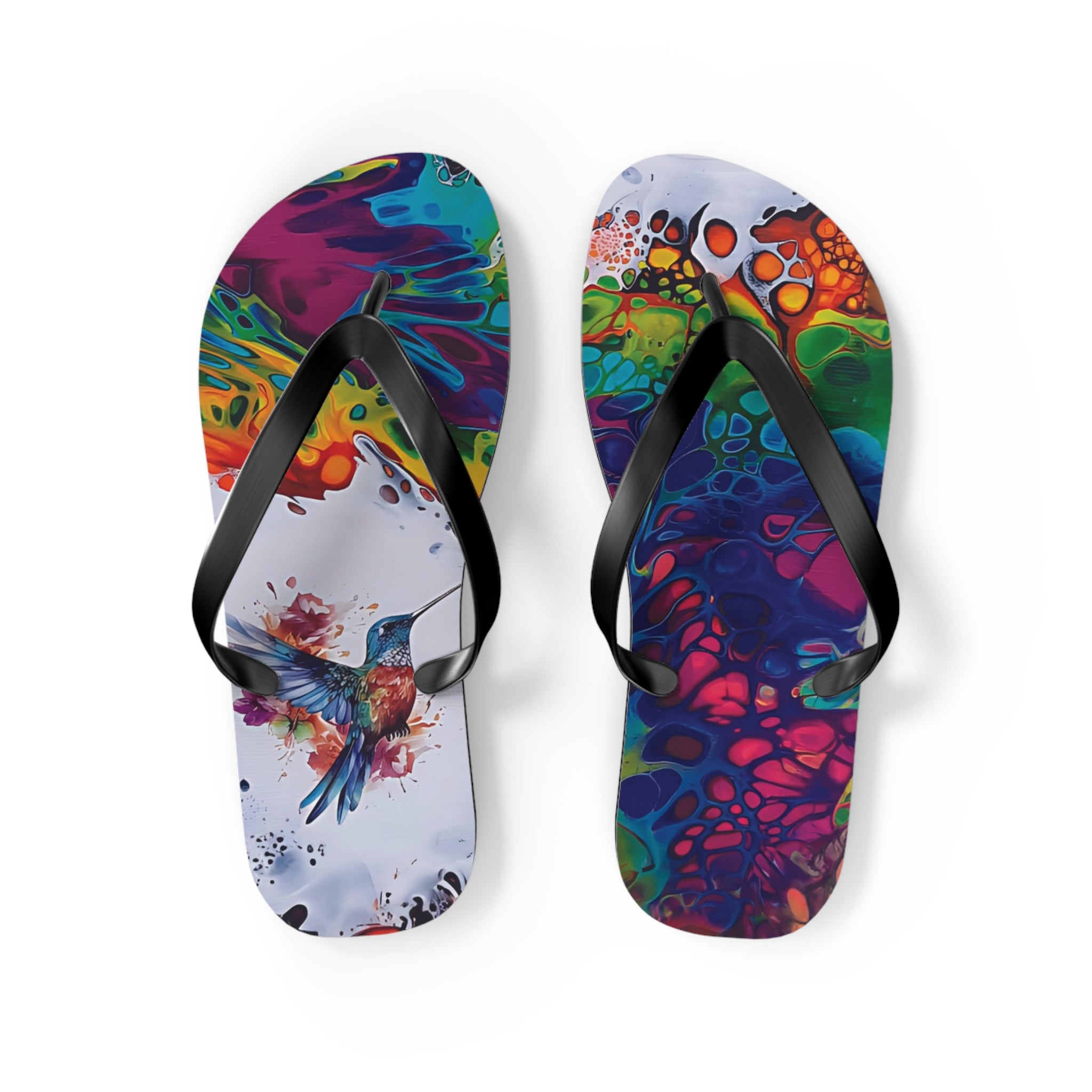 Rainbow Hummingbird Flip Flops