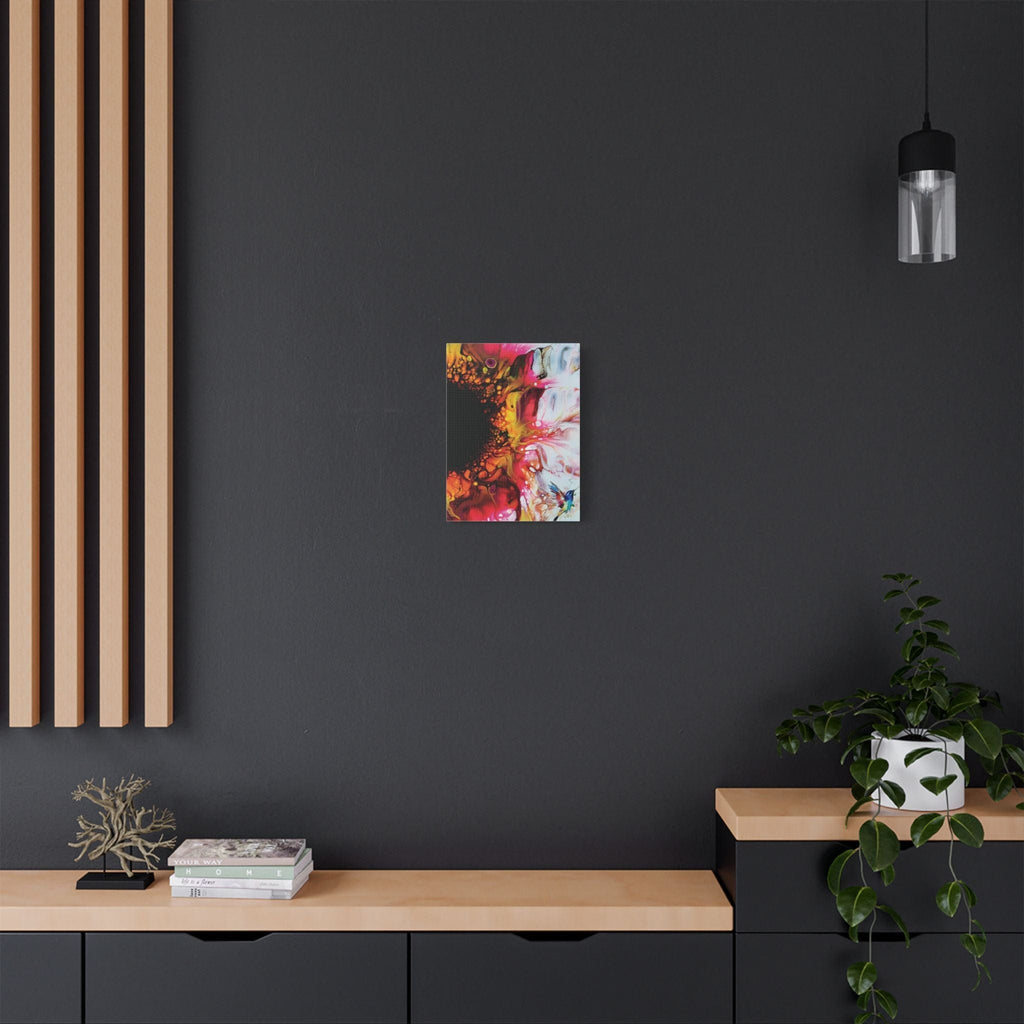 Printify Canvas Pink Hummingbird Satin Canvas, Stretched, 1.5"