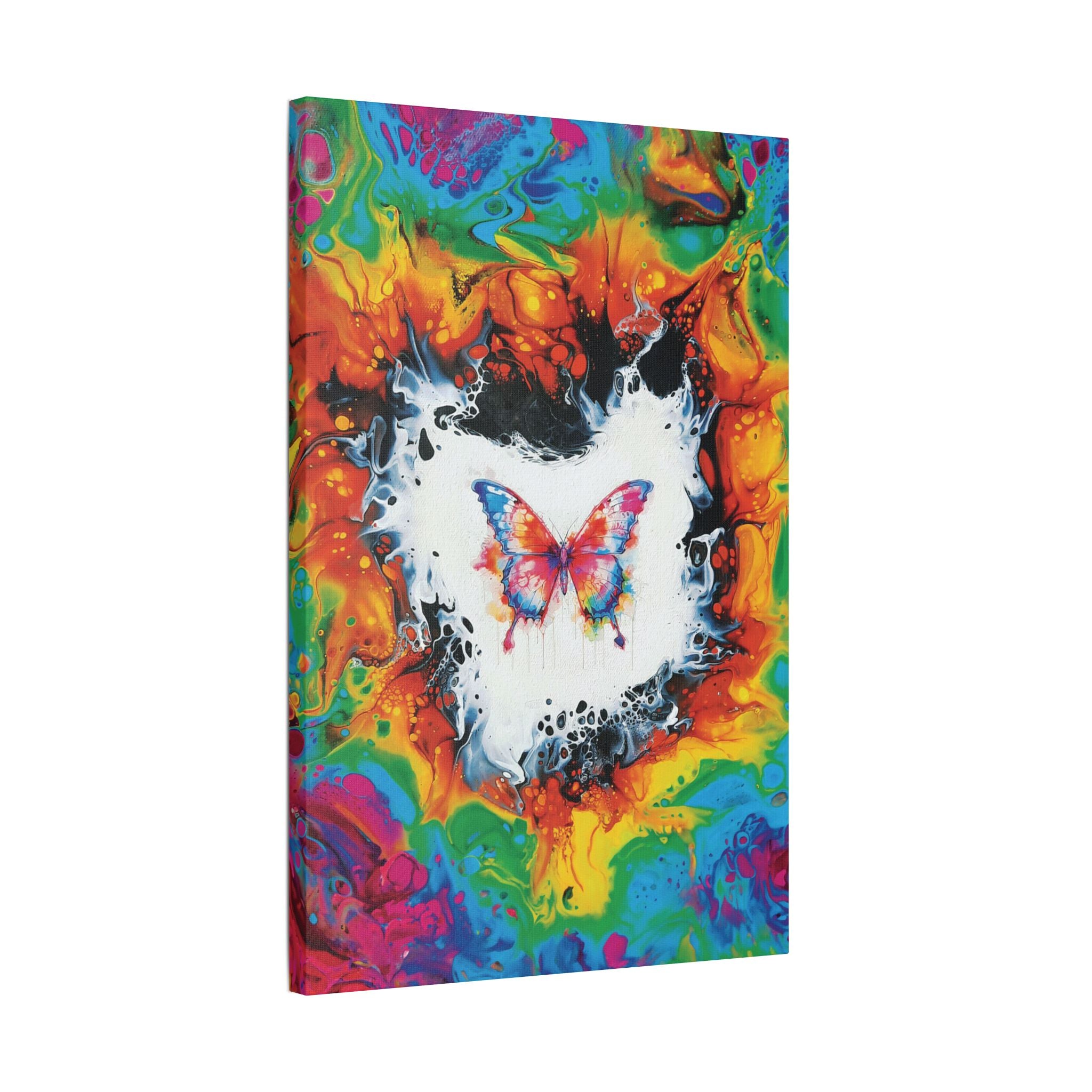 Kaleidoscopic Monarch Satin Canvas, Stretched, 1.5"