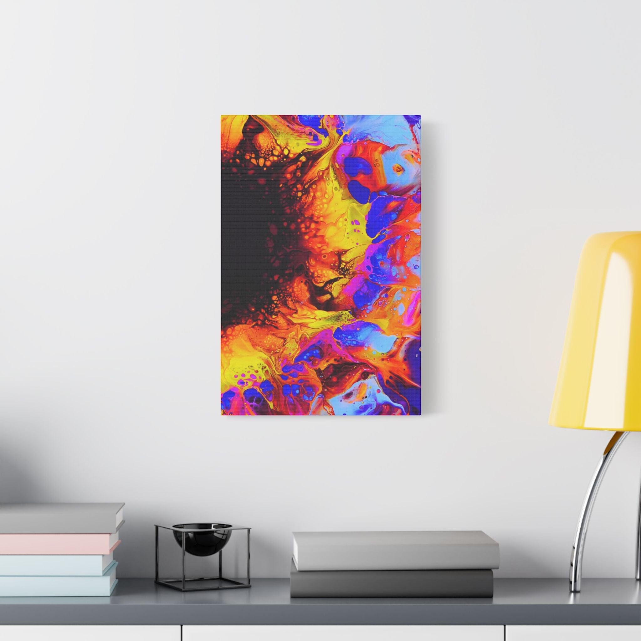 Printify Canvas Lavender Flames Satin Canvas, Stretched