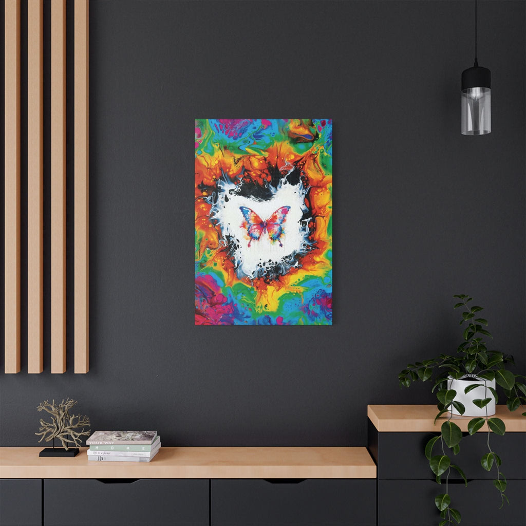 Printify Canvas Kaleidoscopic Monarch Satin Canvas, Stretched, 1.5"