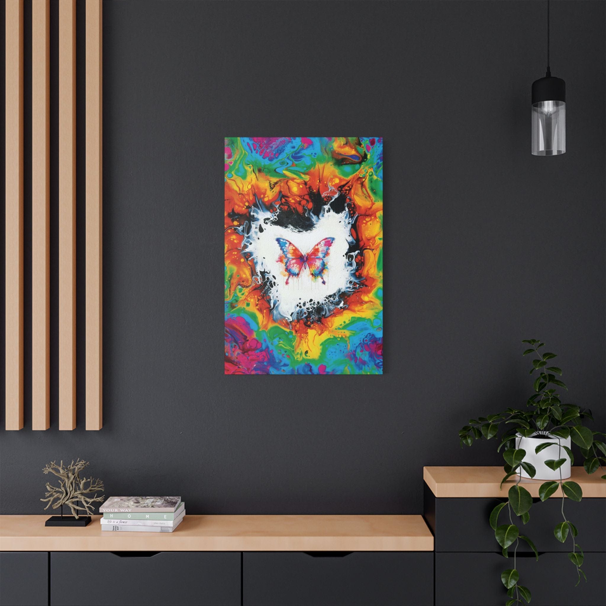 Printify Canvas Kaleidoscopic Monarch Satin Canvas, Stretched, 1.5"
