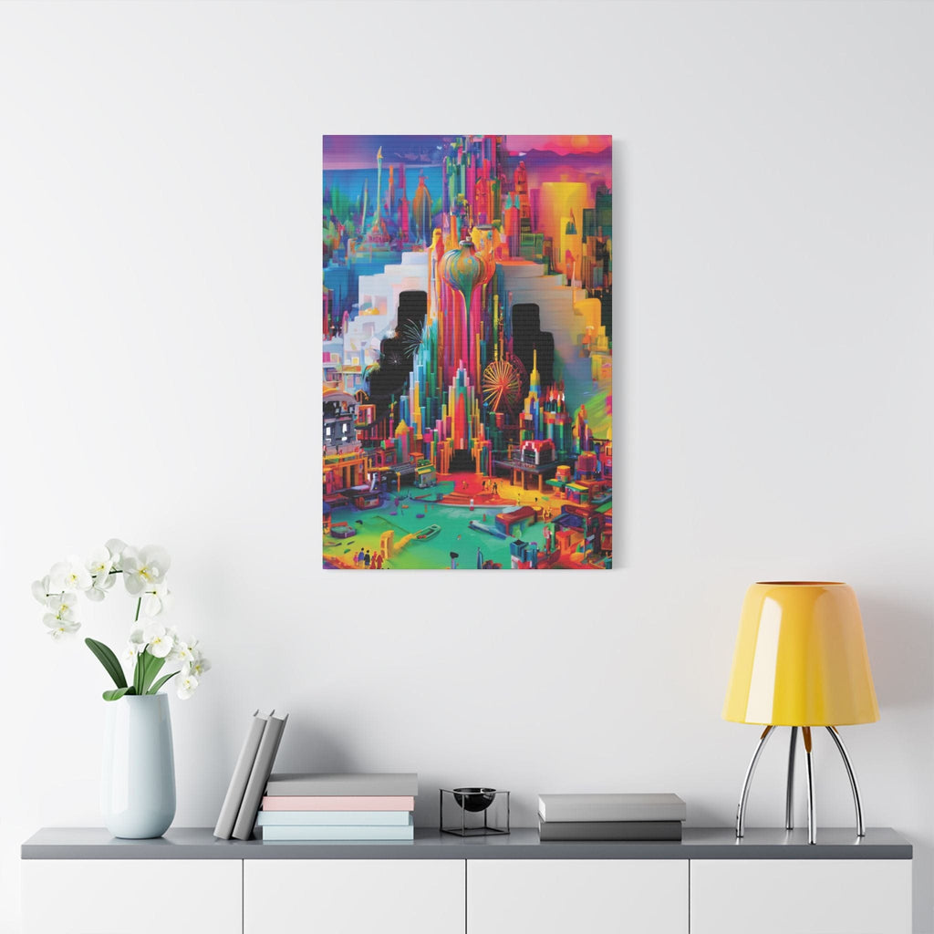 Printify Canvas Pour Metropolis Satin Canvas, Stretched, 1.5"
